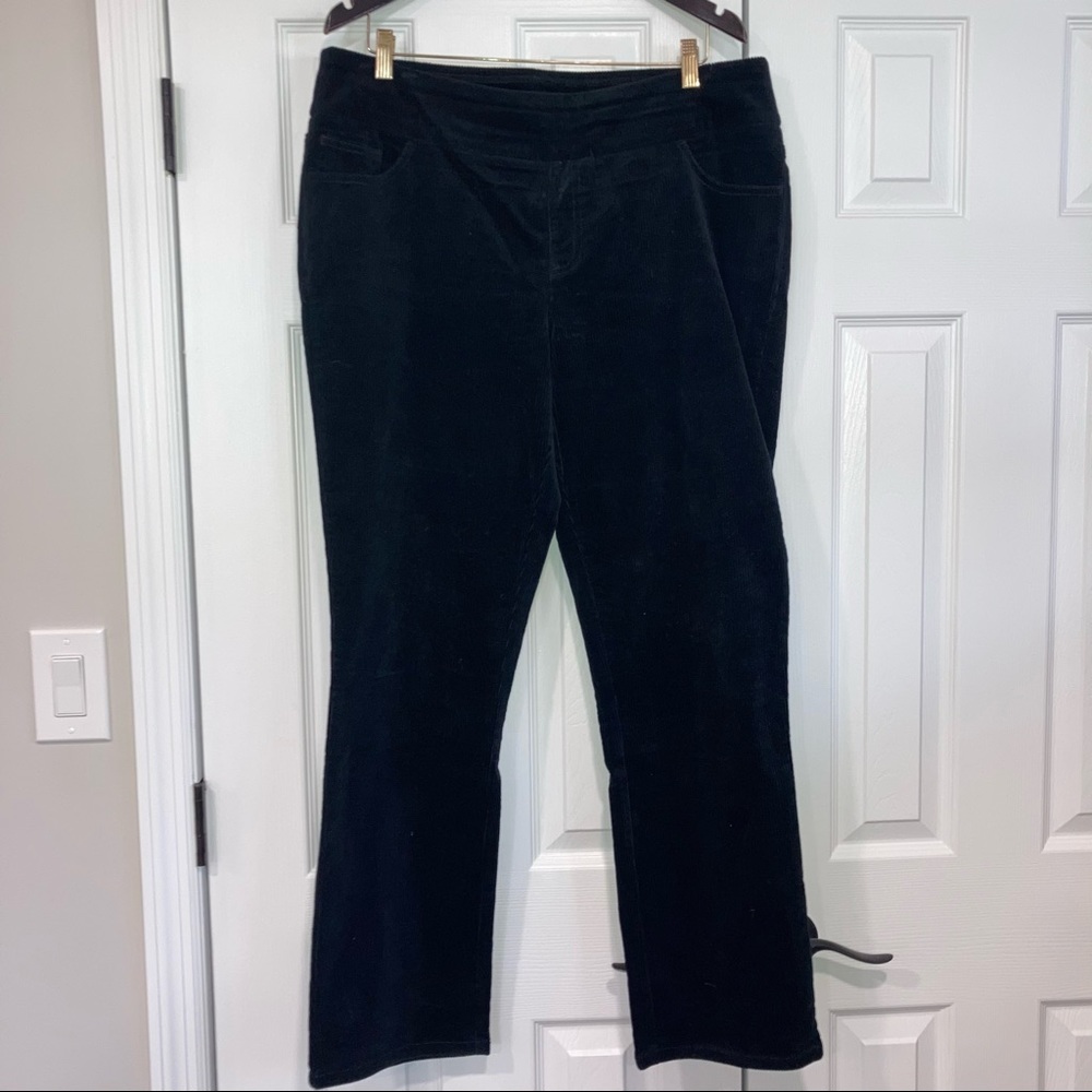 Denim & Company Black Corduroy Pull On Pants 16